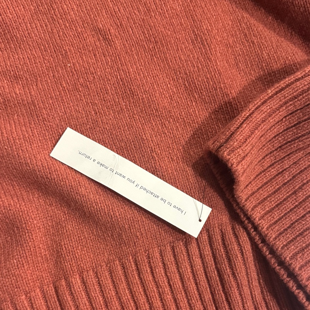 Reformation Terracotta V-Neck Sweater - Picture 3 of 6